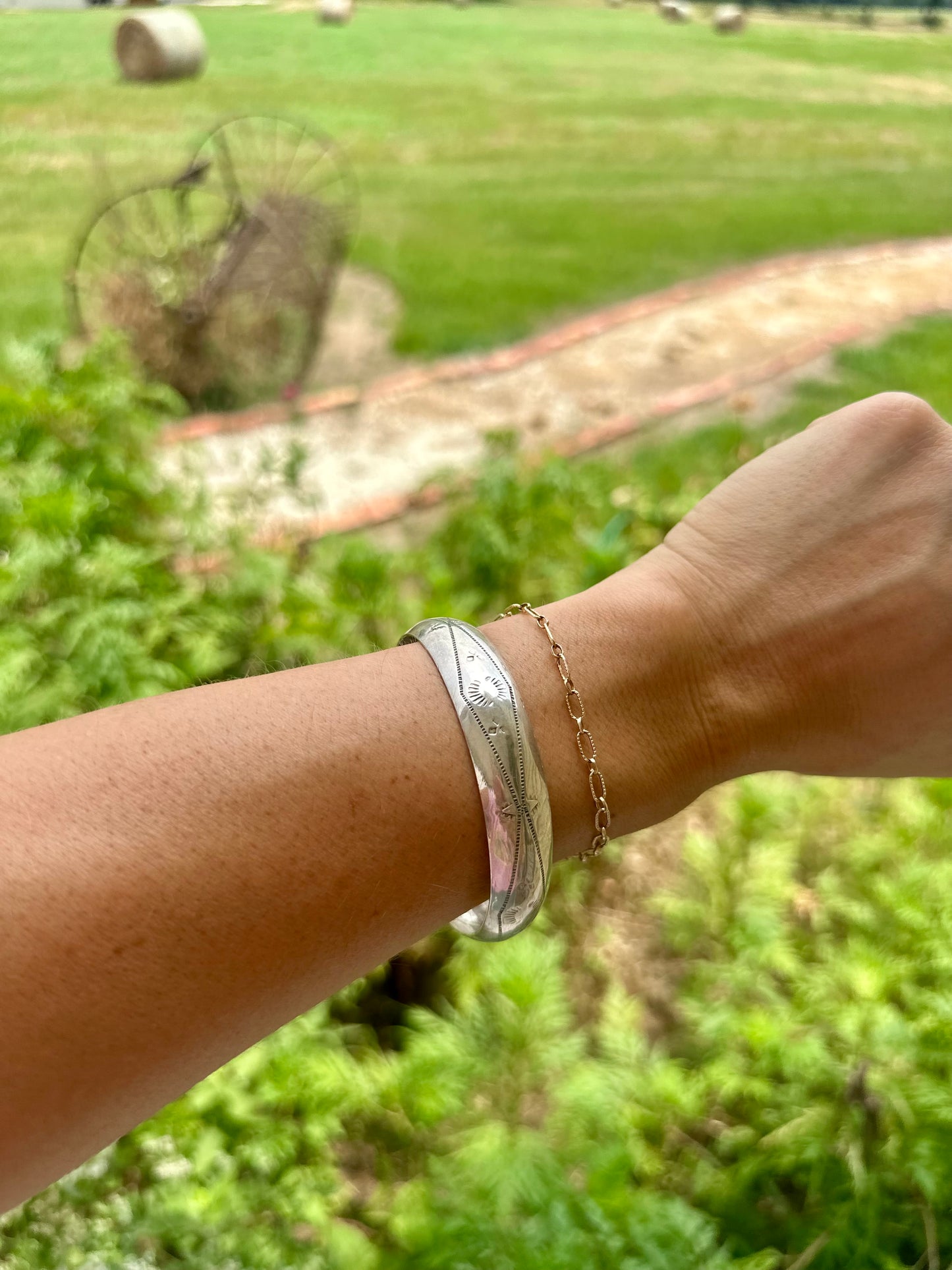 Sterling Stamped Bangle