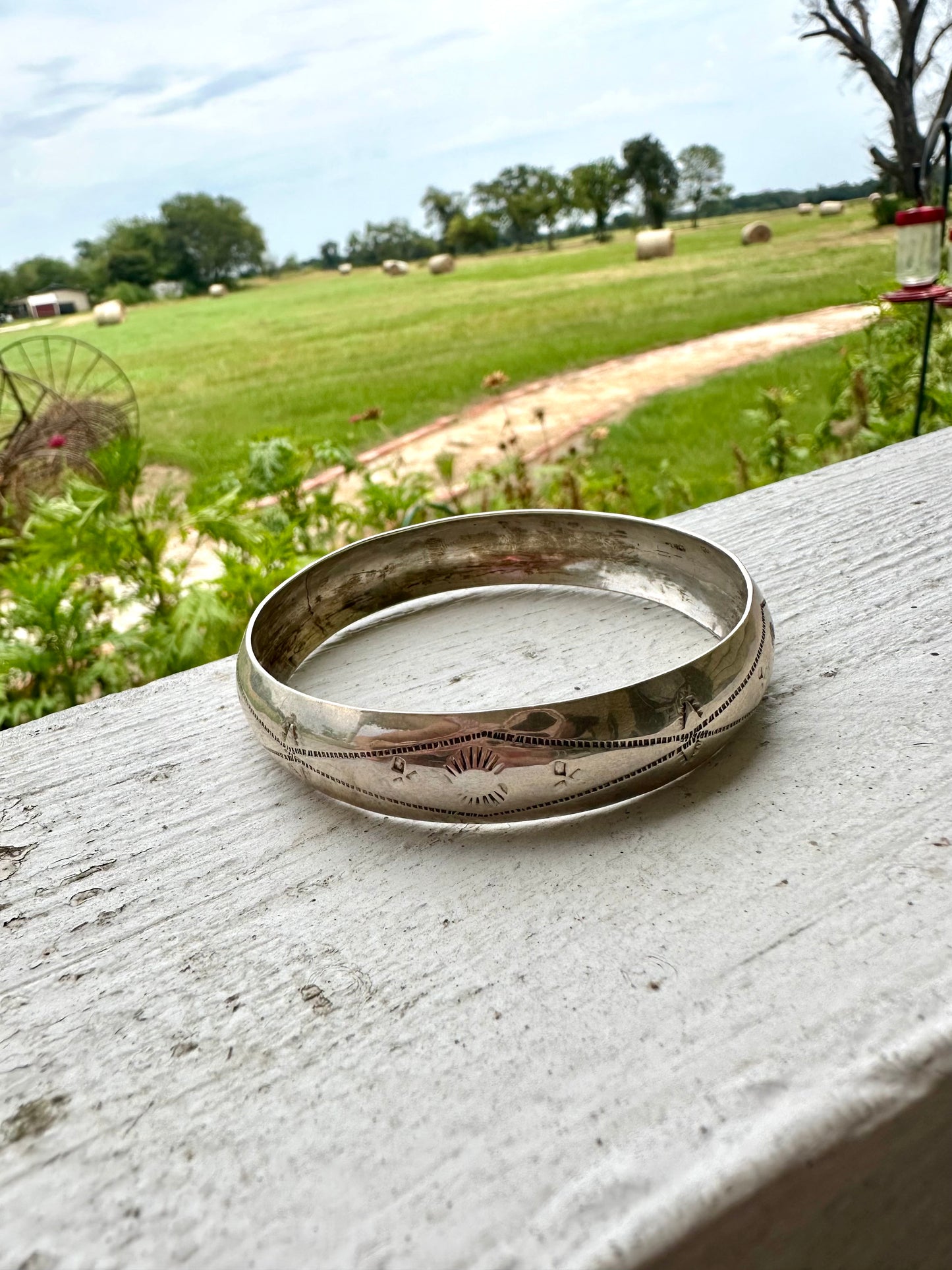 Sterling Stamped Bangle