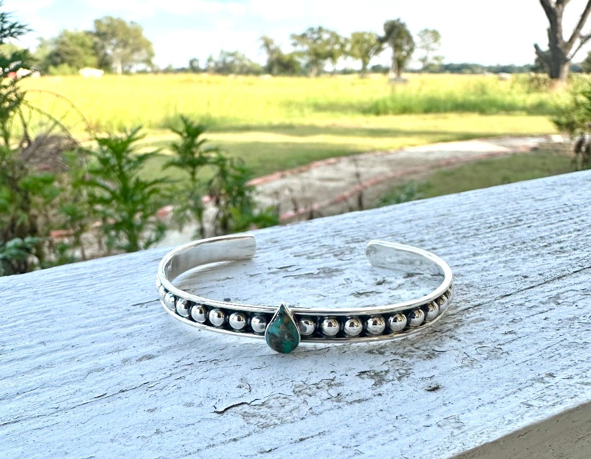 Turquoise Teardrop Cuff